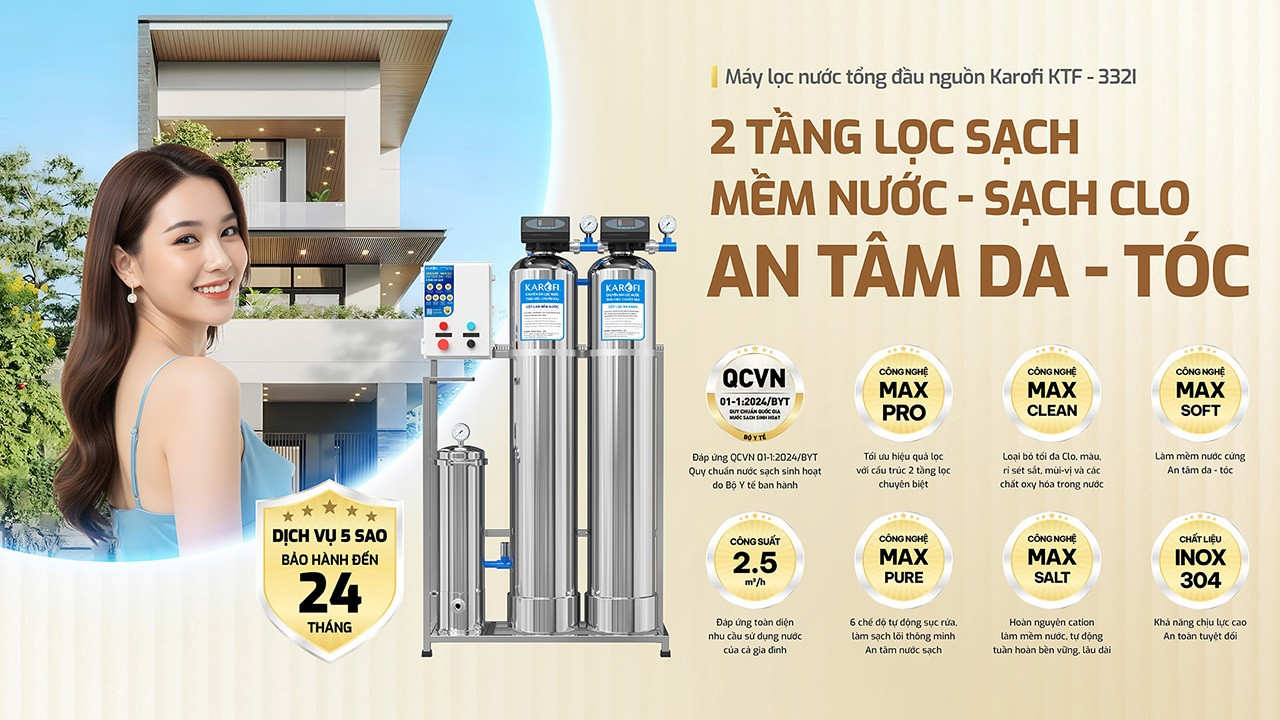 Máy lọc nước tổng đầu nguồn Karofi KTF - 332